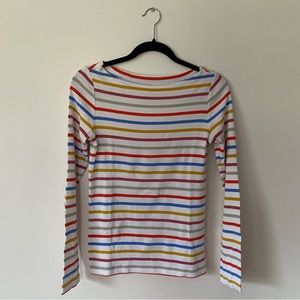 Gap Modern Boatneck T Shirt in Multicolor Stripe SZ M